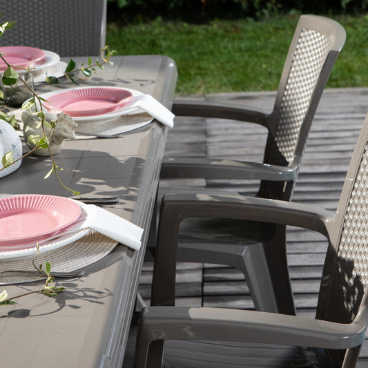 Samuel & Diana set da giardino con tavolo 200x95 cm e 6 sedie