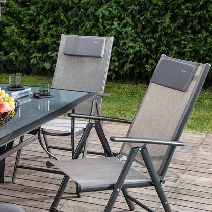 Sanremo – set da giardino con tavolo, 4 sedie reclinabili e ombrellone