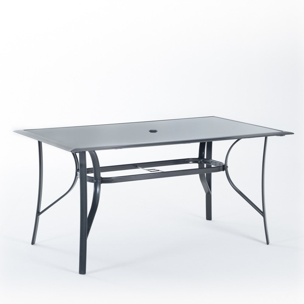 Sanremo – set da giardino con tavolo, 4 sedie reclinabili e ombrellone