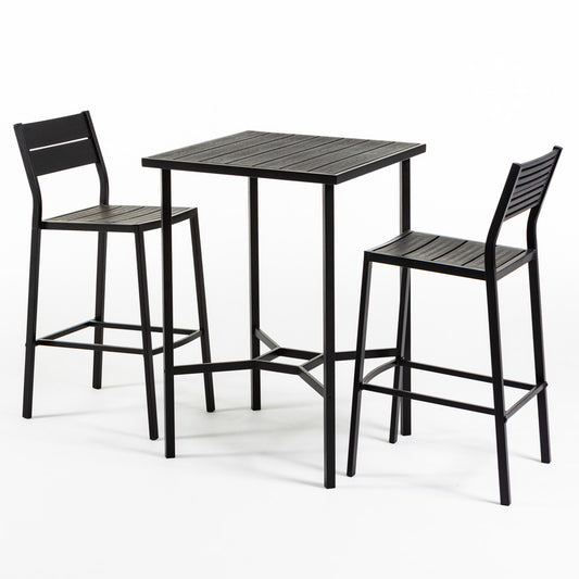 Dante & Beatrice set aperitivo con tavolo alto e 2 sgabelli, colore antracite