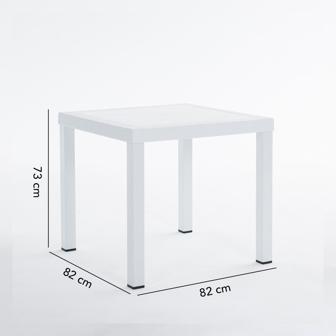 Raul – tavolo in alluminio e polipropilene effetto rattan