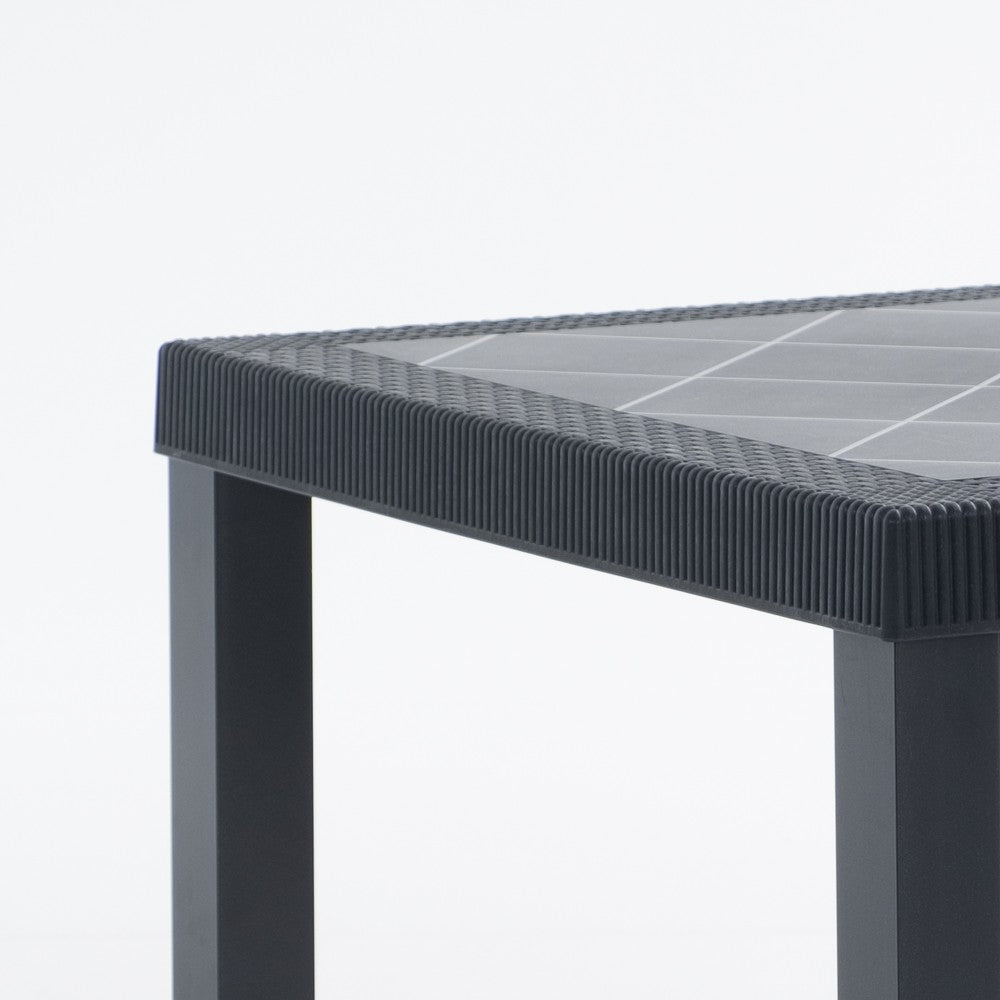 Raul – tavolo in alluminio e polipropilene effetto rattan