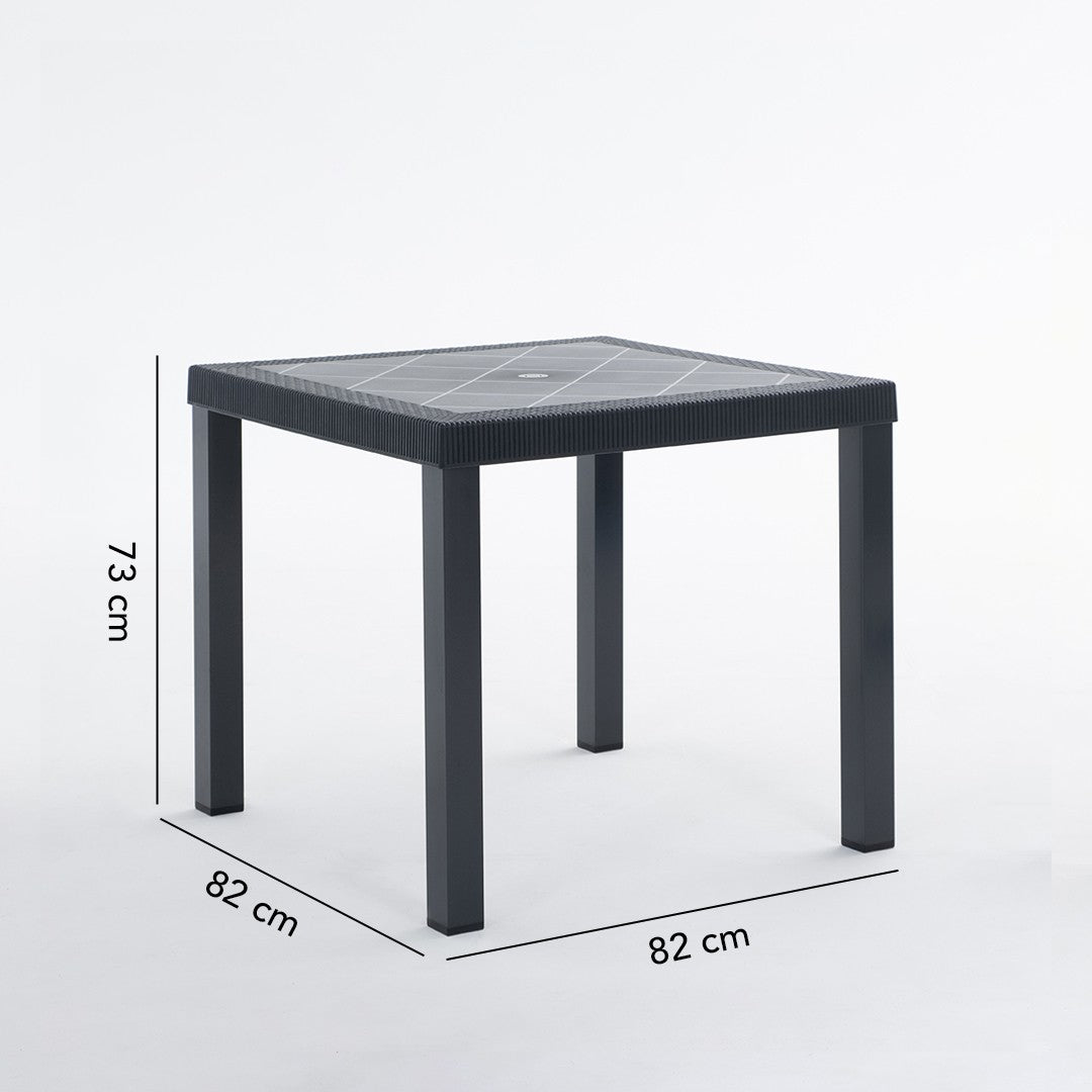 Raul – tavolo in alluminio e polipropilene effetto rattan