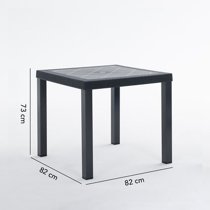 Raul – tavolo in alluminio e polipropilene effetto rattan