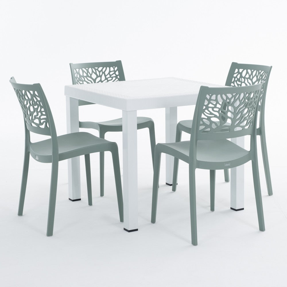 Raul – tavolo in alluminio e polipropilene effetto rattan