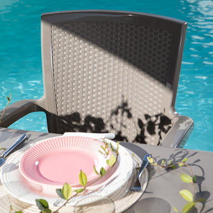 Diana – sedia in polipropilene con schienale effetto rattan