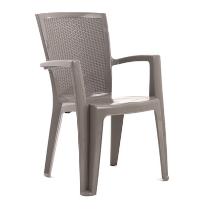 Diana – sedia in polipropilene con schienale effetto rattan