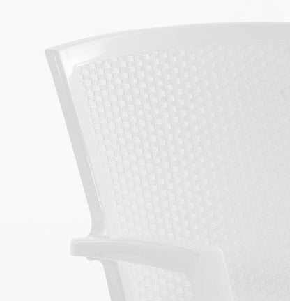 Diana – sedia in polipropilene con schienale effetto rattan