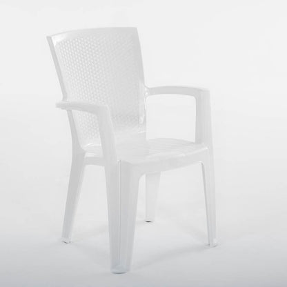 Diana – sedia in polipropilene con schienale effetto rattan