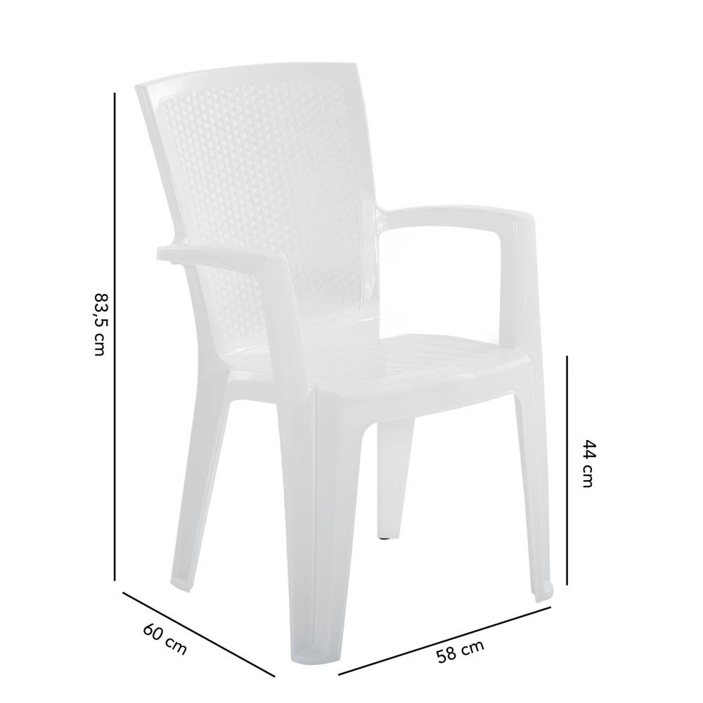 Diana – sedia in polipropilene con schienale effetto rattan