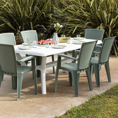 Diana – sedia in polipropilene con schienale effetto rattan