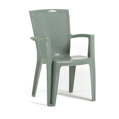 Diana – sedia in polipropilene con schienale effetto rattan