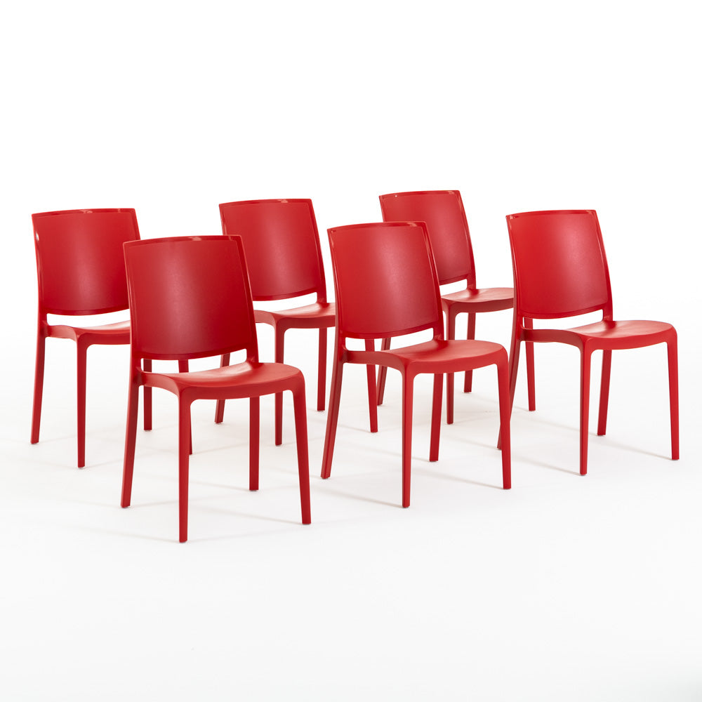 Carmen – sedia in polipropilene dal design lineare, colore rosso