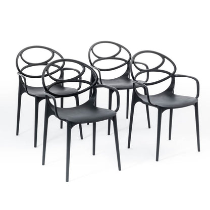 Charlotte – sedia in resina monoblocco con braccioli, colore antracite