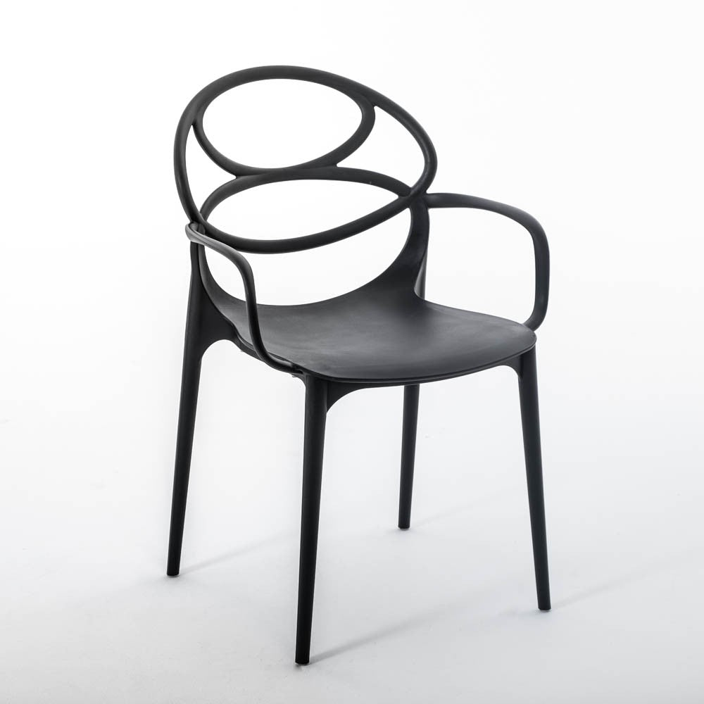 Charlotte – sedia in resina monoblocco con braccioli
