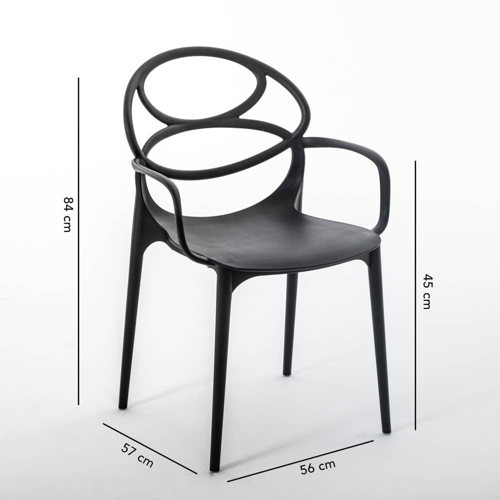 Charlotte – sedia in resina monoblocco con braccioli