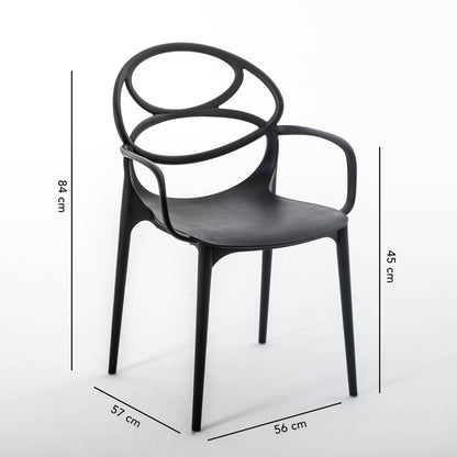 Charlotte – sedia in resina monoblocco con braccioli