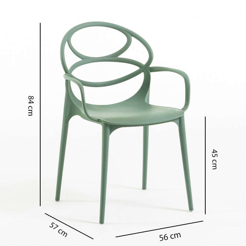 Charlotte – sedia in resina monoblocco con braccioli