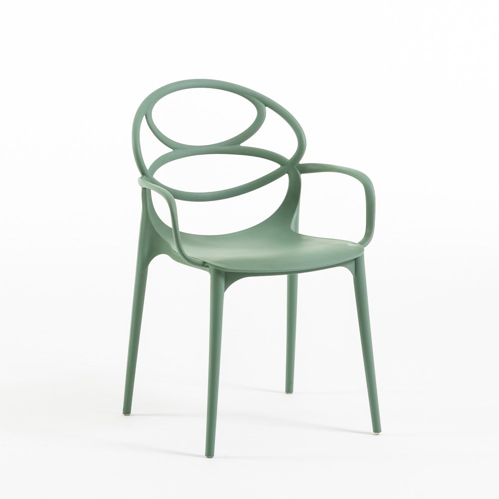 Charlotte – sedia in resina monoblocco con braccioli
