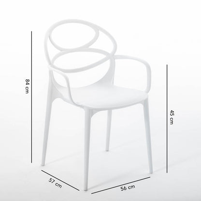 Charlotte – sedia in resina monoblocco con braccioli