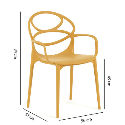 Charlotte – sedia in resina monoblocco con braccioli