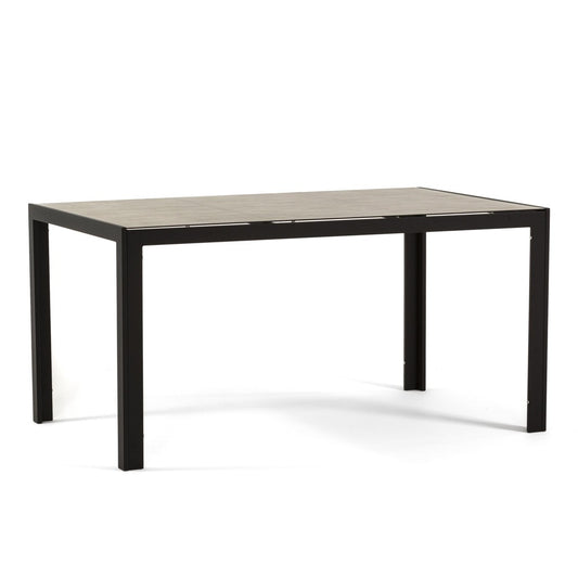 Milo – tavolo in alluminio con piano in vetro decorato