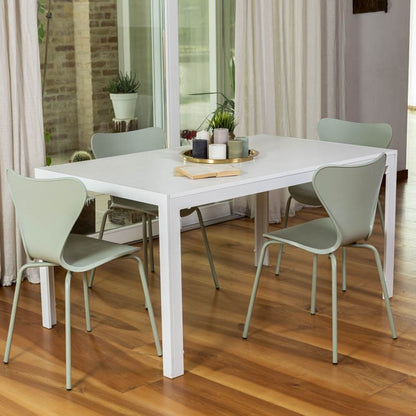Noah – tavolo in MDF effetto legno e struttura alluminio