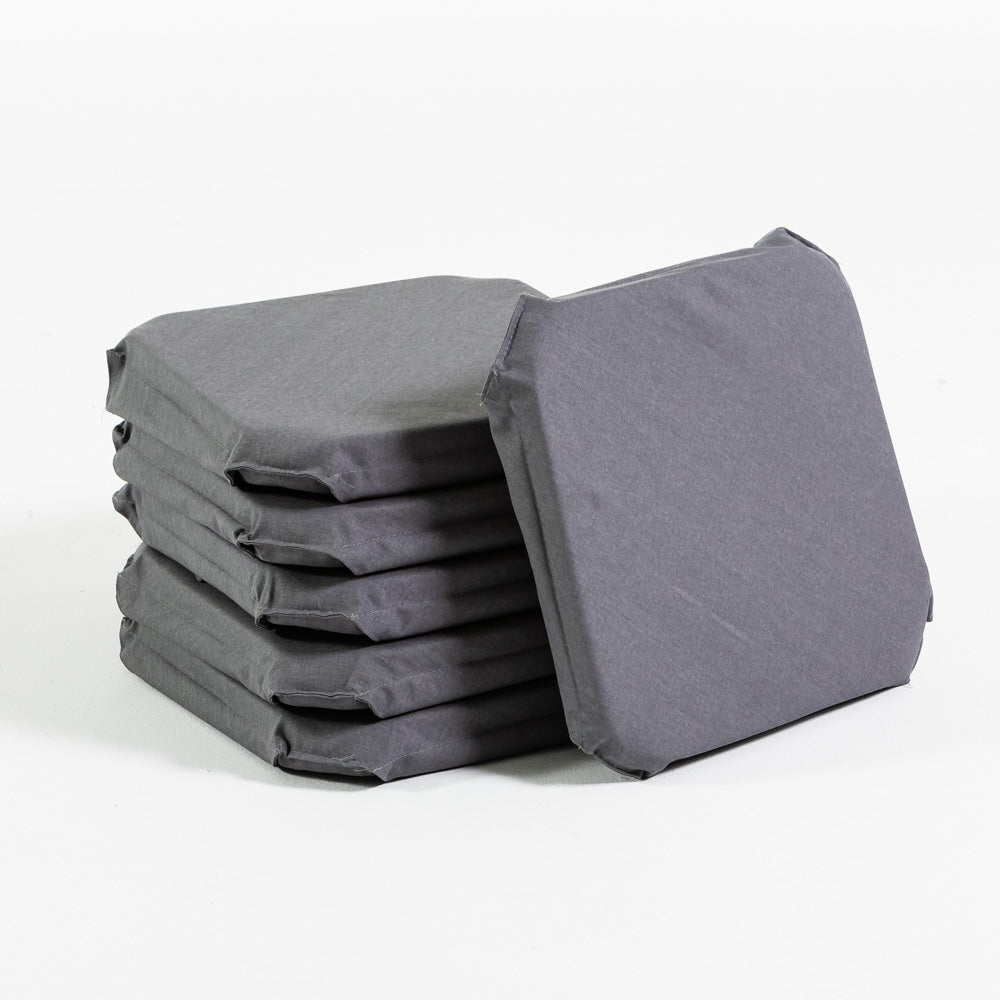 Cuscini per sedie da cucina e sala da pranzo con velcro, colore grigio