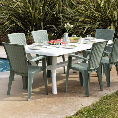 Samuel & Diana set da giardino con tavolo 200x95 cm e 6 sedie