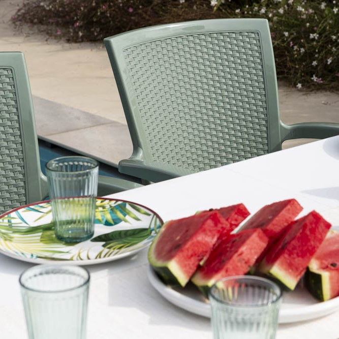 Samuel & Diana set da giardino con tavolo 200x95 cm e 6 sedie