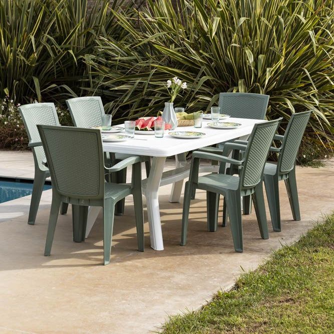 Samuel & Diana set da giardino con tavolo 200x95 cm e 6 sedie