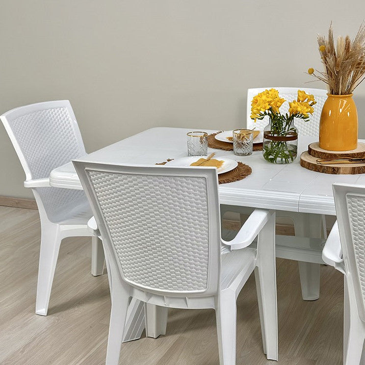 Samuel & Diana set da giardino con tavolo 200x95 cm e 6 sedie