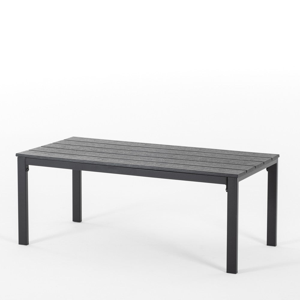 Matera – set da giardino in metallo e polietilene effetto legno