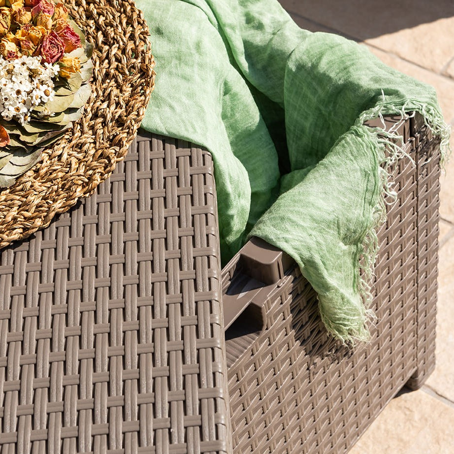 Tropea – set da giardino con divano 2 posti e tavolino contenitore