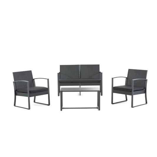 Olbia – set relax da giardino con divano 2 posti e 2 poltrone, colore antracite