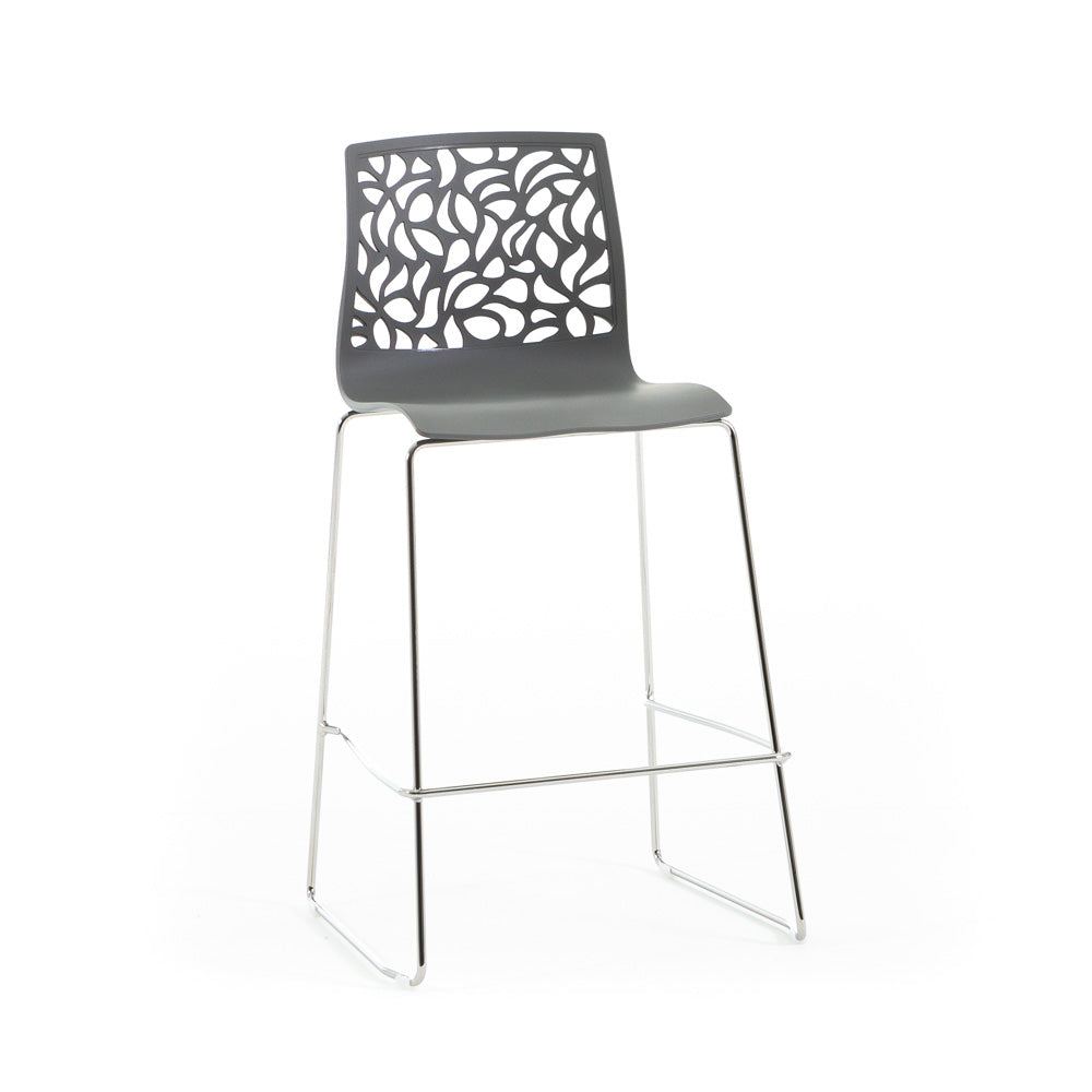 Anna XL – sgabello da cucina moderno in polipropilene, colore grigio scuro