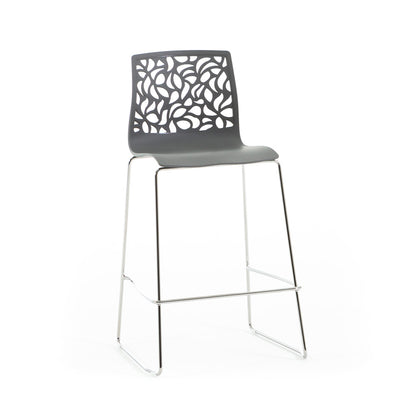 Anna XL – sgabello da cucina moderno in polipropilene, colore grigio scuro