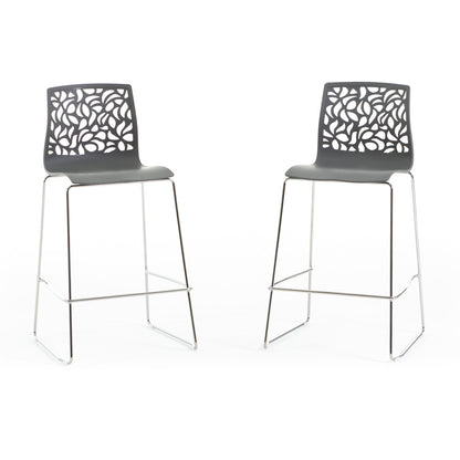 Anna XL – sgabello da cucina moderno in polipropilene, colore grigio scuro