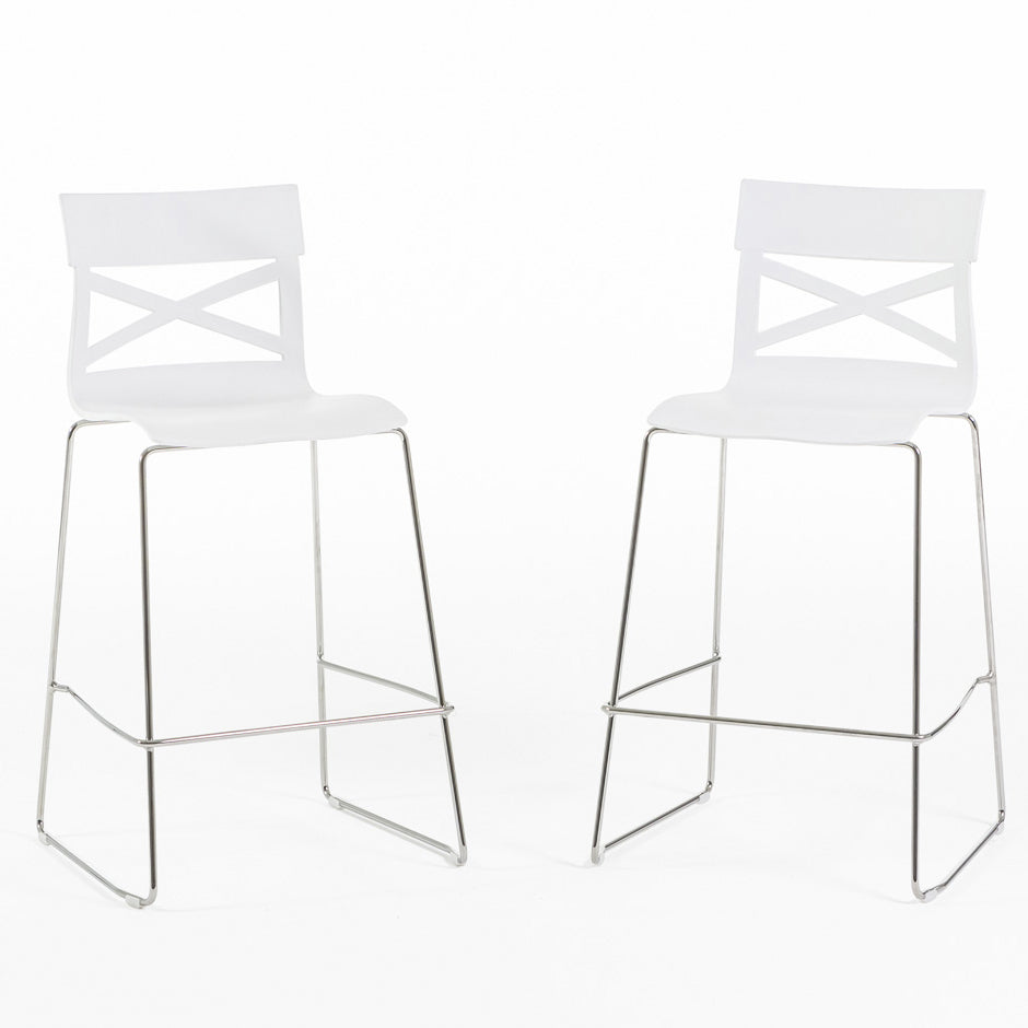 Martina XL – sgabello da cucina per isola e penisola, colore bianco