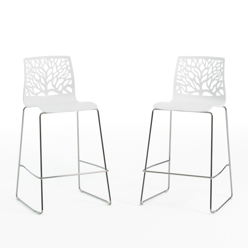 Sgabelli Flora, colore bianco