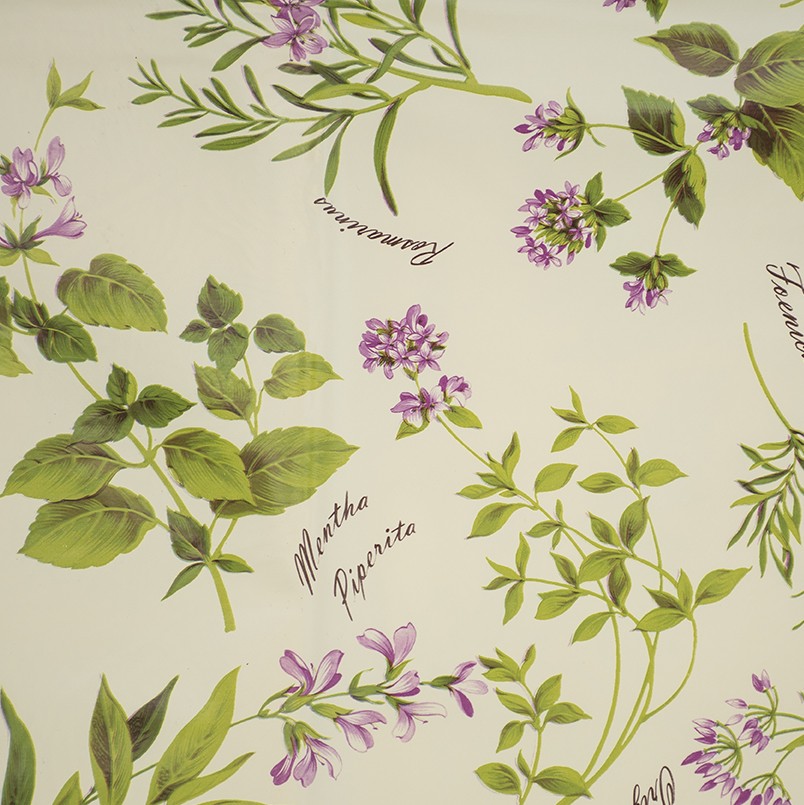 Tovaglia cerata impermeabile, dimensione 140x220 cm, fantasia erbolario