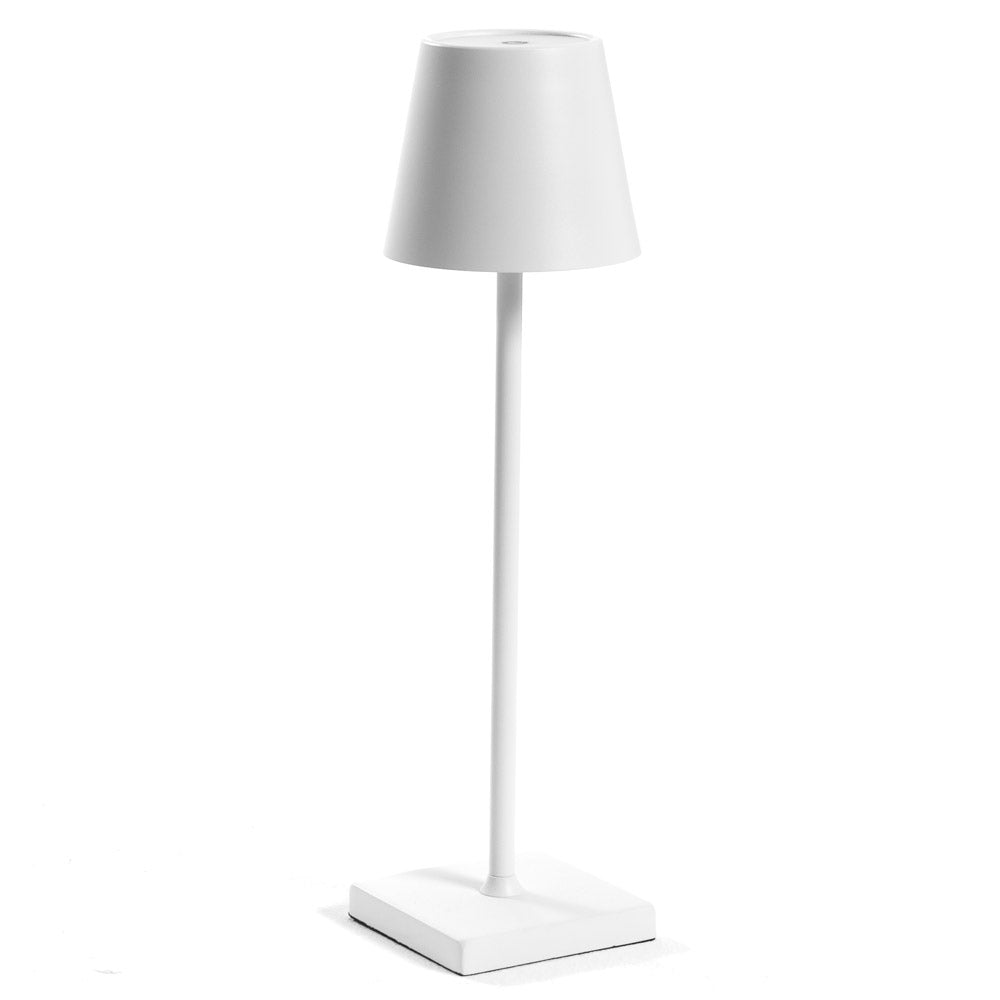 Paola – lampada da tavolo LED ricaricabile con Luce regolabile, colore bianco, forma tonda