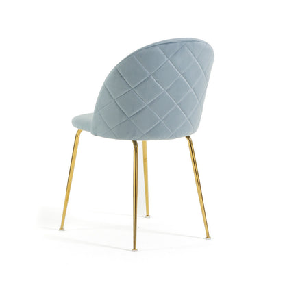 Sara – sedia in velluto con schienale trapuntato a quadri