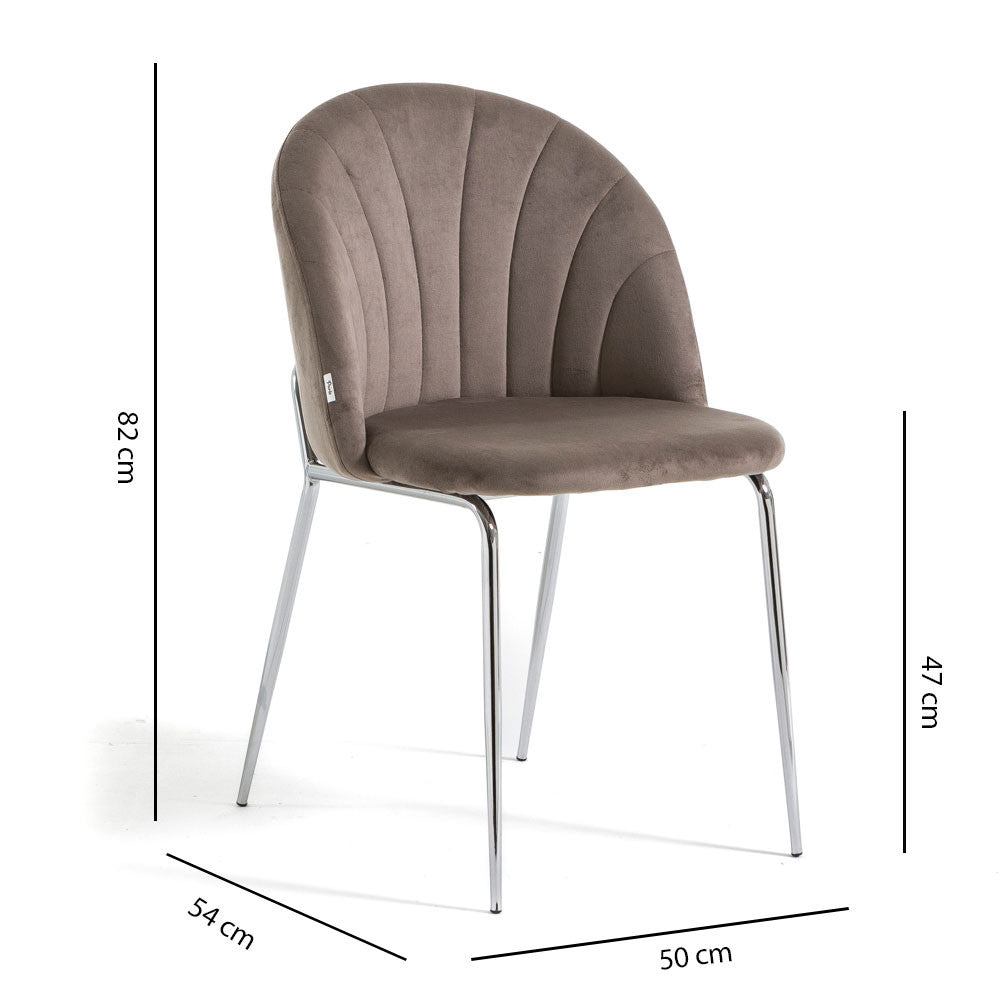 Sonia – sedia in velluto con schienale interno trapuntato