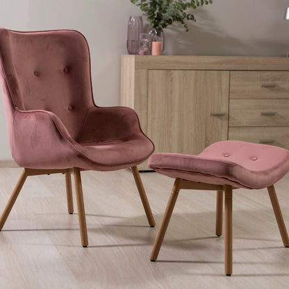 Sissi – poltrona elegante in velluto con poggiapiedi