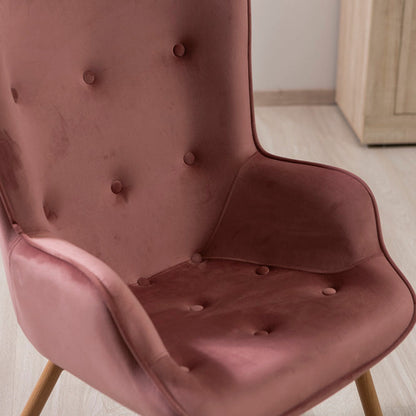 Sissi – poltrona elegante in velluto con poggiapiedi