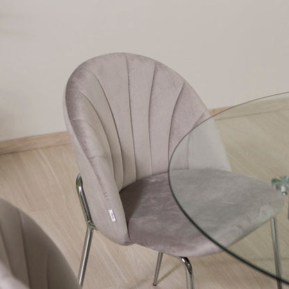 Sonia – sedia in velluto con schienale interno trapuntato