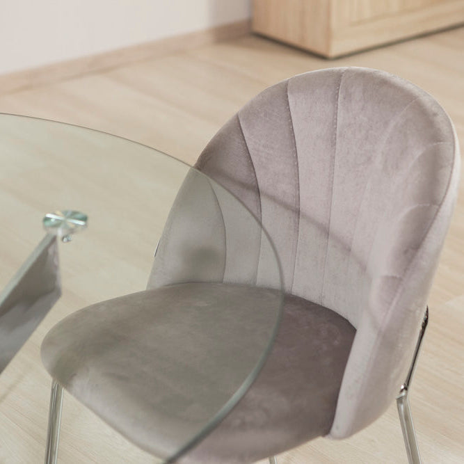 Sonia – sedia in velluto con schienale interno trapuntato