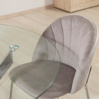 Sonia – sedia in velluto con schienale interno trapuntato