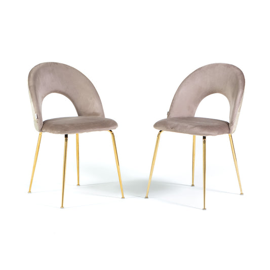 Margot – sedia in velluto con schienale decorato